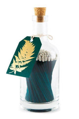 Archivist Luxury Glass Bottle Matches - Green and Gold Fern
