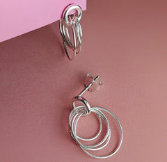 Vurchoo Silver Hoop Cluster Studs - India