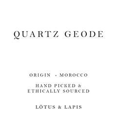Lotus & Lapis Quartz Geode Half