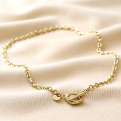 Lisa Angel - Gold Stainless Steel Organic T-Bar Necklace