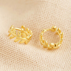 Lisa Angel Fern Huggie Hoop Earrings In Gold