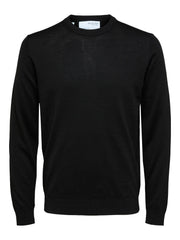 Selected Homme - Town Merino Coolmax Knit Crew - Black