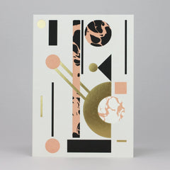 Pressed And Folded Pink/Black Foil Deco Card
