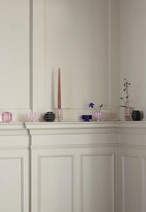 OYOY Living Low Round Graphic Candleholder - Blue