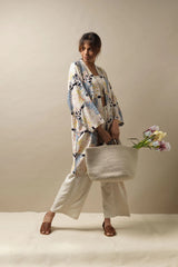 One Hundred Stars Deco Daisy Mauve Collar Kimono