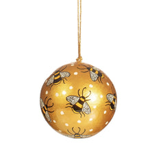Sass and Belle Bee Gold Paper Mache Bauble
