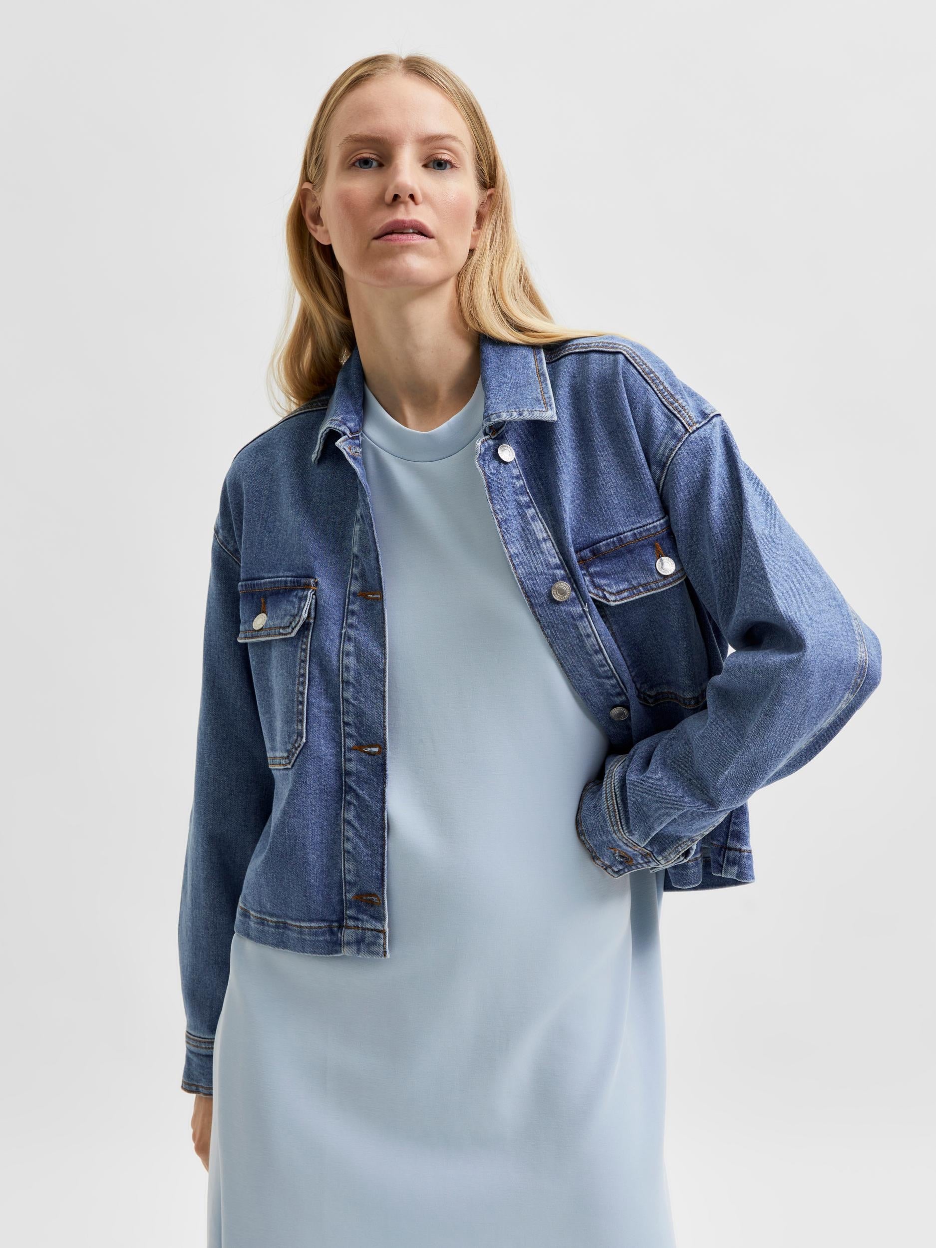 Selected Femme Mid Blue Denim Jacket – Bunka