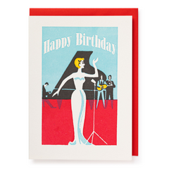 Letterpress Happy Birthday Jazz Singer Card