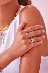 Estella Bartlett CZ Gold Signet Plated