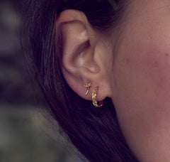 Alex Monroe Nest Structure Mini Hoop Earrings