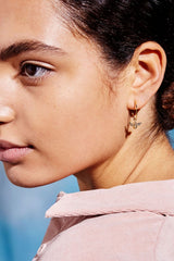 Estella Bartlett Bee Drop Hoop Earrings Gold Plated