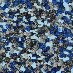 Esoteric London Recycled Acrylic Scribble Earrings - Silver Blue Green