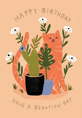 Roger La Borde Ginger Cat Birthday Card
