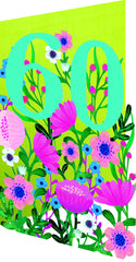 Roger La Borde - Age 60 Pink Flowers Birthday Card