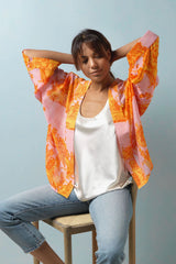 One Hundred Stars Roman Column Orange Kimono