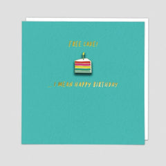 Free Cake Pin Badge - Redback Cards