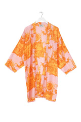 One Hundred Stars Roman Column Orange Collar Kimono