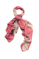 One Hundred Stars Stork Lipstick Pink Scarf