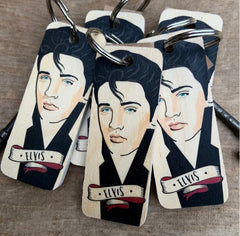 Wot Ma Like Elvis Wooden Keyring