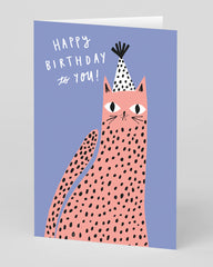 Ohh Deer Pink Leopard Birthday Card