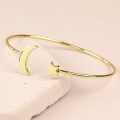 Lisa Angel Gold Moon & Star Bangle