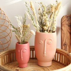 Sass & Belle Large Face Vase Matte Pink