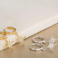 Scream Pretty - Silver Starburst Hoop Earrings