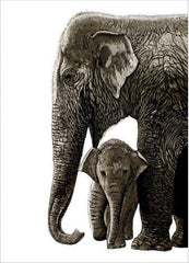 Canns Down Press - Lean on Me Elephant Greeting Card by Jane Peart