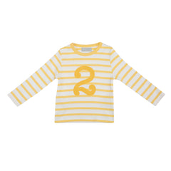 Bob & Blossom - Buttercup & White Stripped Number 2 T-Shirt