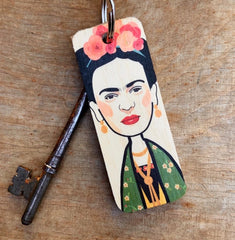 Frida Kahlo Wooden Keyring