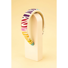 Powder Design - Padded Headband Rainbow Zebra