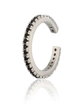 Scream Pretty - Silver Ear Cuff With Black Stones