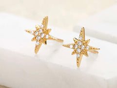 Scream Pretty - Gold Plated Starburst Stud Earrings