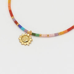 Beaded Rainbow Sun Charm Louise Bracelet