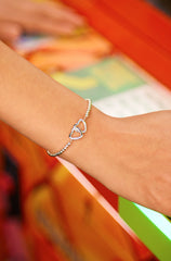 Estella Bartlett Silver Interlinked Hearts Bracelet