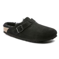 Birkenstock Boston Shearling - Suede Leather Black