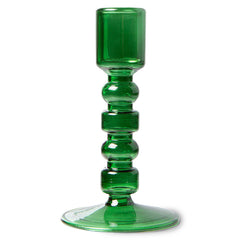HKliving The Emeralds Glass Candle Holder - Forest Green