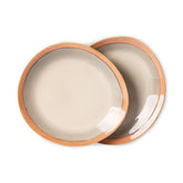 HKliving 70's Ceramic Side Plates Earth - Set of 2