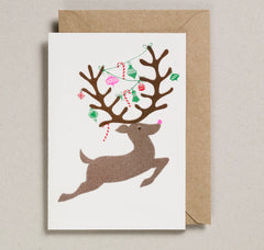 Petra Boase Christmas Leaping Deer Card