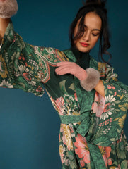 Powder Design - Folk Art Floral Kimono Gown in Fern