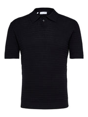 Selected Homme Owen Short Sleeve Knit Polo - Black