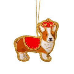 Sass & Belle Corgi Zari Embroidery Decoration