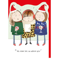 Rosie Made A Thing Christmas — “Oh Come Let Us Adore Gin” Card