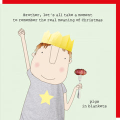 Rosie Made A Thing Christmas - Brother Pigs In Blankets Card