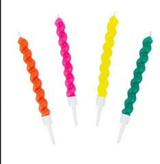 Talking Tables - Birthday Twirl Candles with Holders