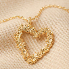 Lisa Angel - Gold Floral Heart Necklace
