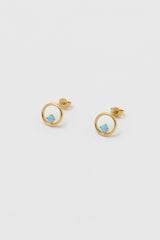 Estella Bartlett Opal Circle Stud Earrings Gold Plated