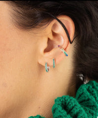 Scream Pretty - Silver Rainbow Sparkling Ear Cuff