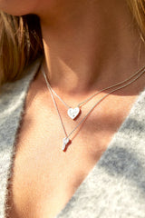 Estella Bartlett Love Engraved Pendant Necklace - Silver Plated