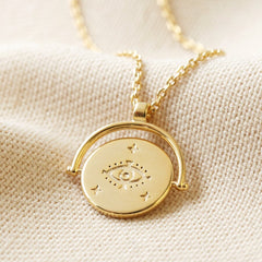 Lisa Angel - Spinning Disc Eye Necklace In Gold